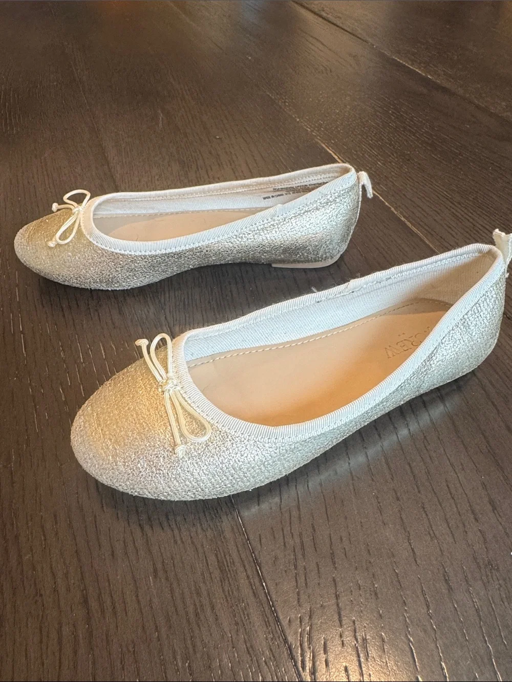 J. Crew Girls Glitter Ballet Flats in Champagne Gold